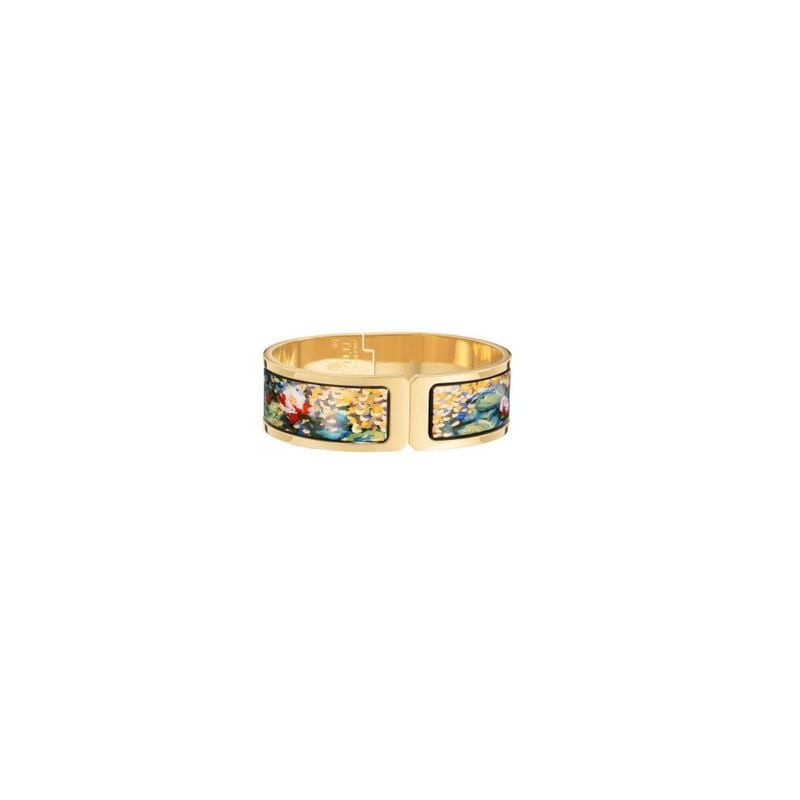 Bracelet FREY WILLE Hommage à Claude Monet doré, packshot du bijou émaillé or, motif Orangerie, tail