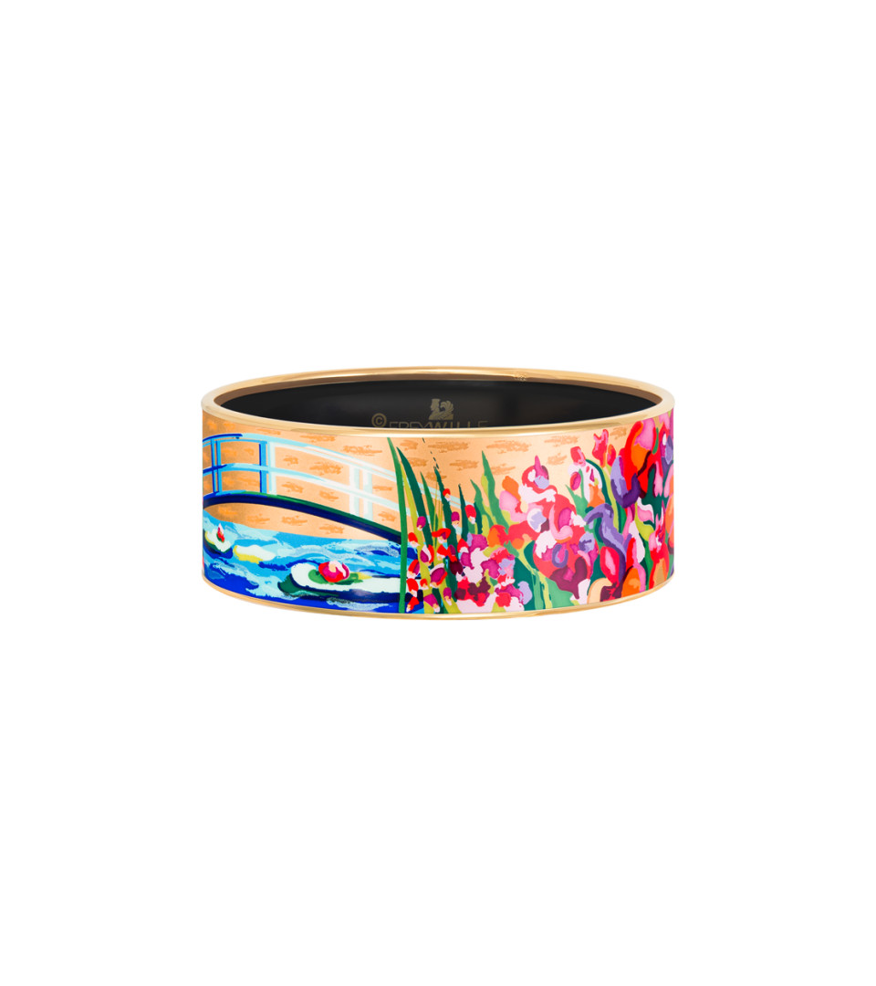 Bracelet jonc FREY WILLE Hommage à Claude Monet émail doré