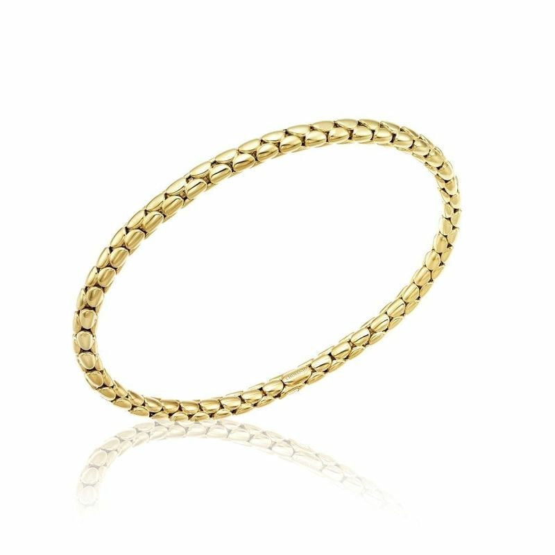 Packshot du Bracelet rigide CHIMENTO Stretch Spring doré en or jaune 18 carats, sans fermoir
