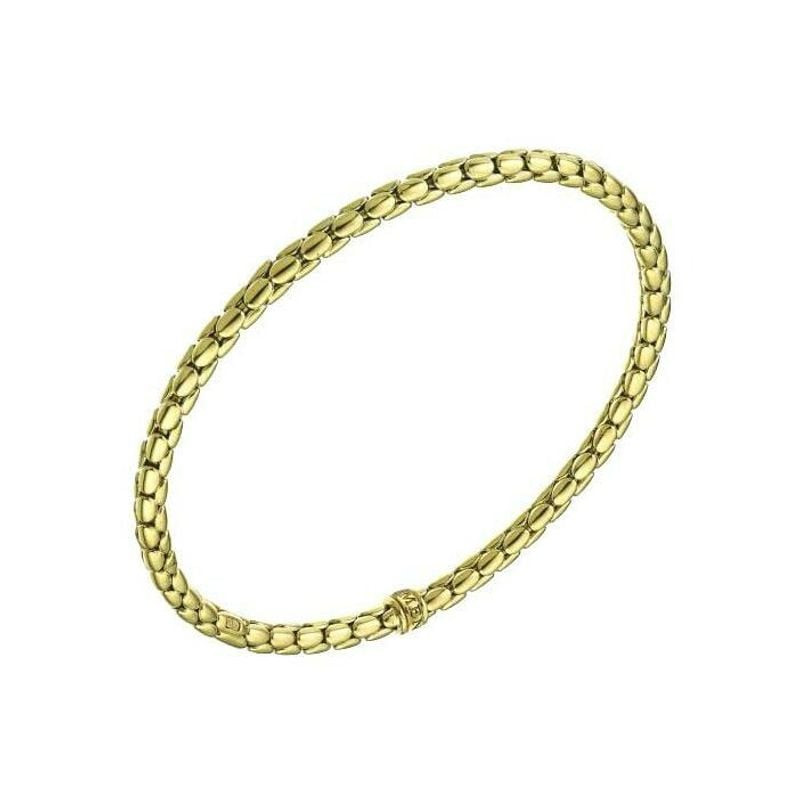 Bracelet rigide CHIMENTO Stretch Spring doré en or jaune 18 carats, packshot sur fond blanc