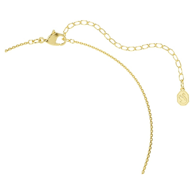 Détail du Collier Swarovski Bijoux Hyperbola Pendentif Cristaux Doré Blanc, pendentif circulaire dor