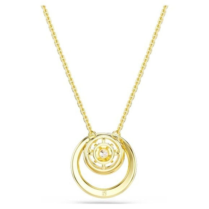 Collier Swarovski Bijoux Hyperbola Pendentif Cristaux Doré Blanc en packshot sur fond neutre
