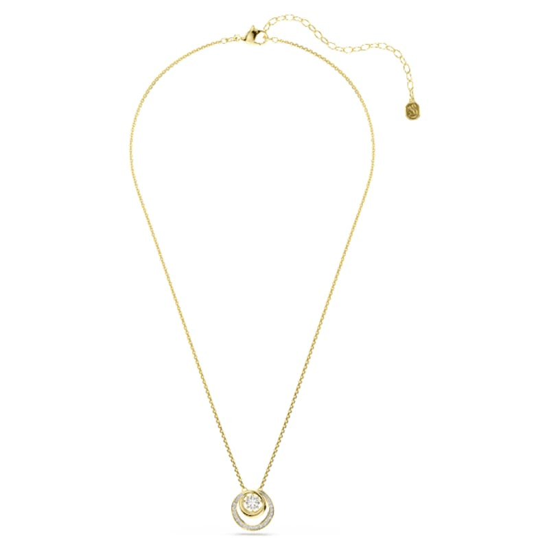 Collier Swarovski Bijoux Hyperbola Pendentif Cristaux Doré Blanc, pendentif doré et cristaux blancs