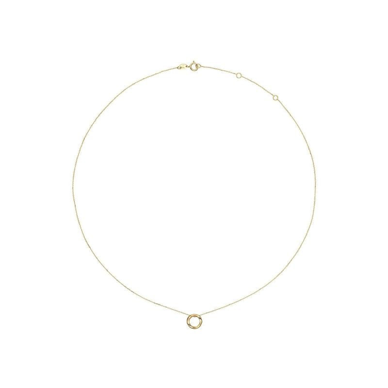Collier Jackie Gold Monaco en or jaune 14 carats, pendentif anneau circulaire et fermoir à ressort.
