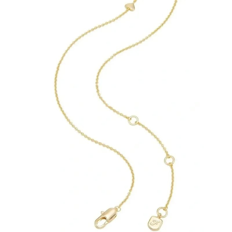 Collier Fossil Sutton, fermoir homard et chaîne de rallonge réglable avec breloque F gravée