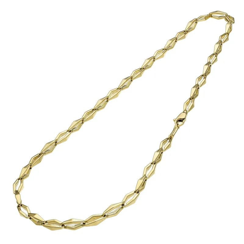 Collier femme Chimento Accenti en or jaune 18 carats, 43 cm, chaîne à maillons losanges géométriques