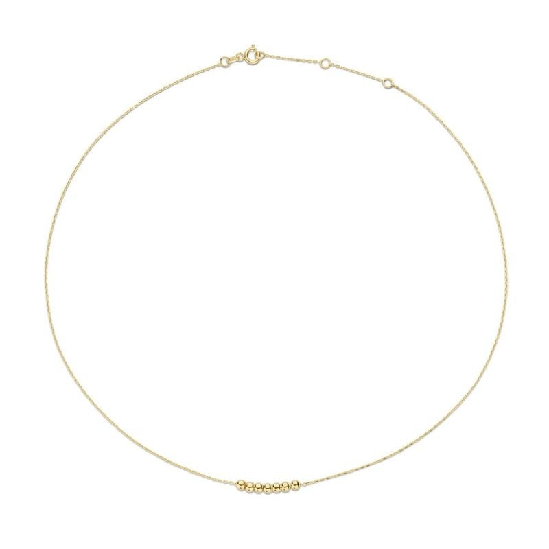 Collier Jackie 585 Milliemes Mini Billes Doré, packshot sur fond neutre en or jaune 14 carats