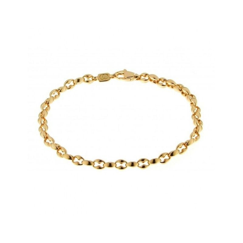 Bracelet femme Chimento Accenti en or jaune 18 carats, maille grain de café, fermoir mousqueton, 18 