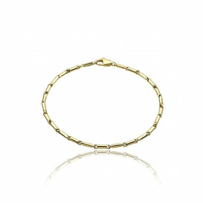 Bracelet Chimento Bamboo Classic en or jaune 18 carats avec maillons inspirés du bambou, packshot su