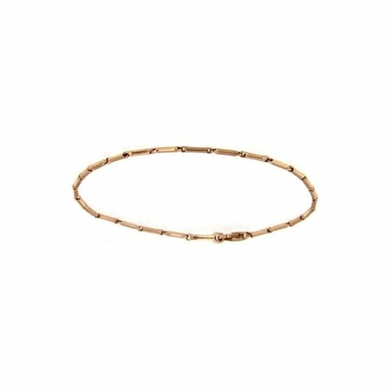 Bracelet Chimento Bamboo Classic en or rose, 18,5 cm, maillons inspirés du bambou sur fond blanc