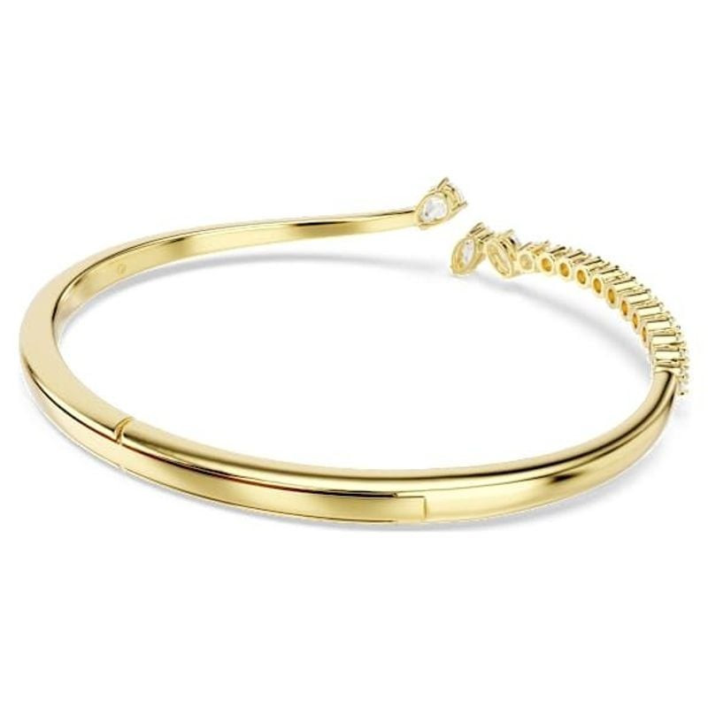 Bracelet jonc SWAROVSKI Mesmera doré blanc, plaqué or 18 carats et zircons, packshot