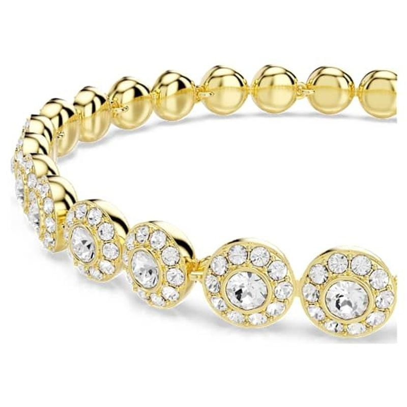 Détail du bracelet tennis SWAROVSKI Una Angelic, cristaux blancs et plaquage or 18 carats