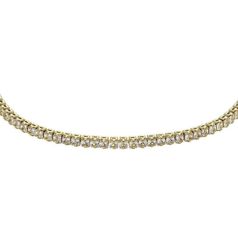 Détail du Bracelet tennis FOSSIL Ellis Pavé Glitz en laiton doré orné de cristaux transparents scint
