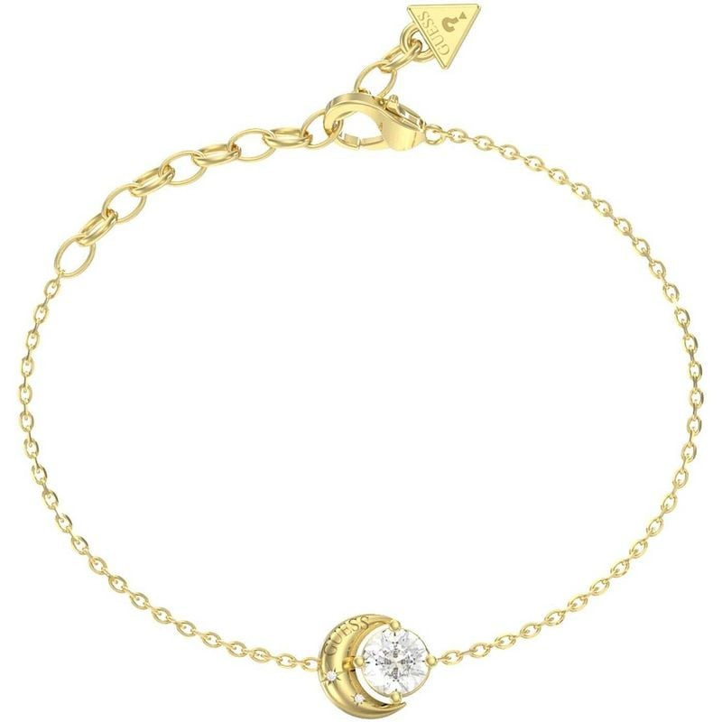 Packshot du bracelet chaîne GUESS Aurora en acier doré serti de zircons cubiques blancs