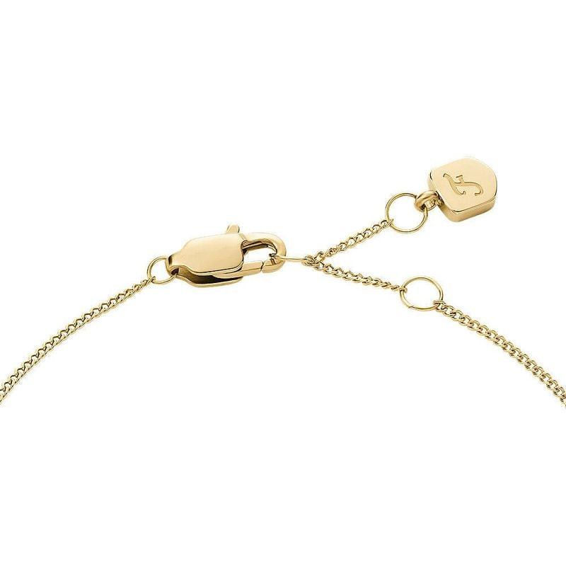 Détail du Bracelet chaîne Fossil Sutton papillon acier doré avec cristaux pavés scintillants