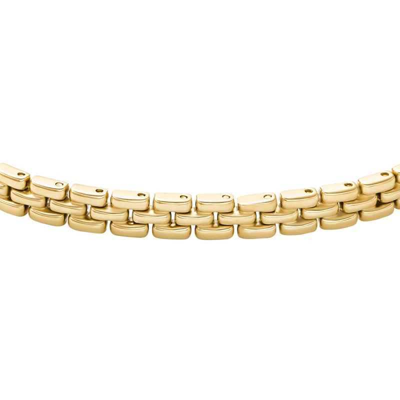 Gros plan sur le Bracelet chaîne FOSSIL Arden acier doré