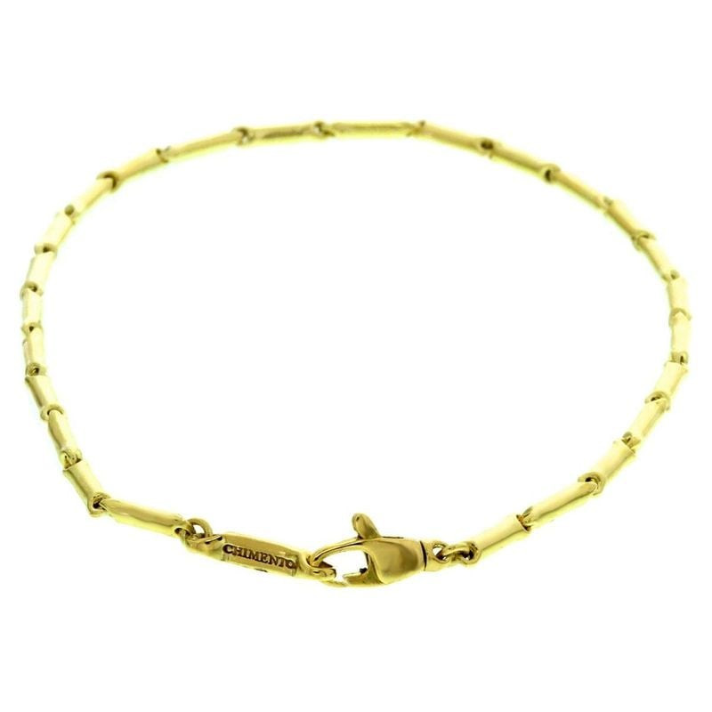 Bracelet femme Chimento Bamboo Classic en or jaune 18 carats, 18 cm, maille style bambou et fermoir 