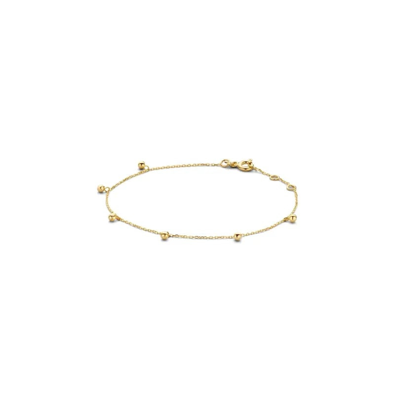 Bracelet JACKIE 585 MILLIEMES Bulles en or jaune 14 carats, perles pendantes et fermoir anneau à res