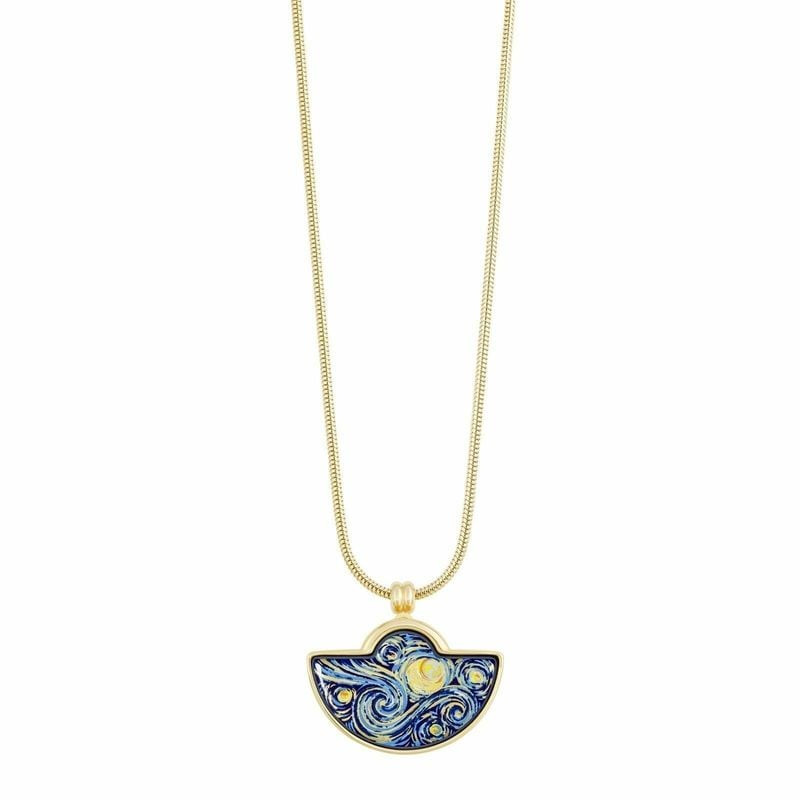 Packshot du Pendentif Frey Wille Demi-Lune Éternité Plaqué Or Doré, émail à feu.