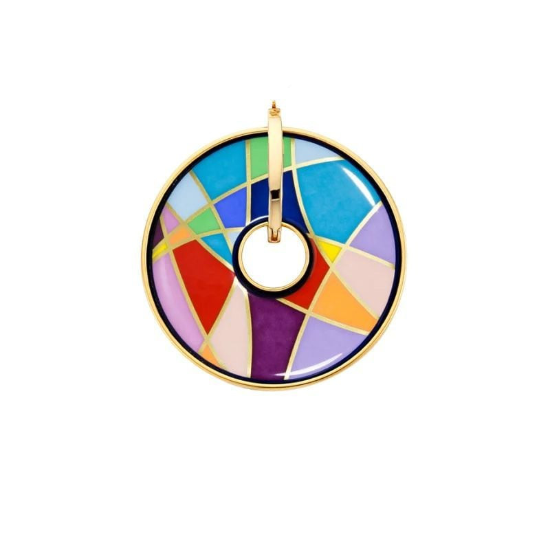 Packshot du Pendentif Frey Wille Luna Piena Ode à la Joie de Vivre Émail Doré, bijou doré.