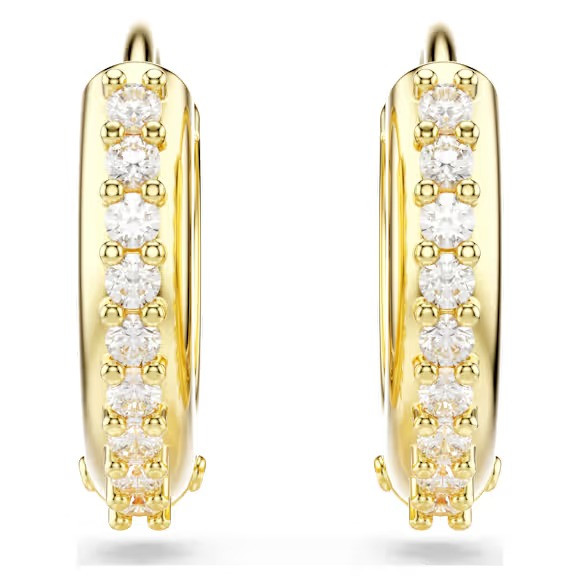 Boucles d'Oreilles Créoles Swarovski Matrix Doré à l’or 18 carats