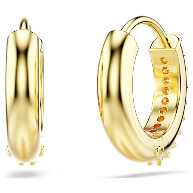Boucles d'Oreilles Créoles Swarovski Matrix Doré à l’or 18 carats