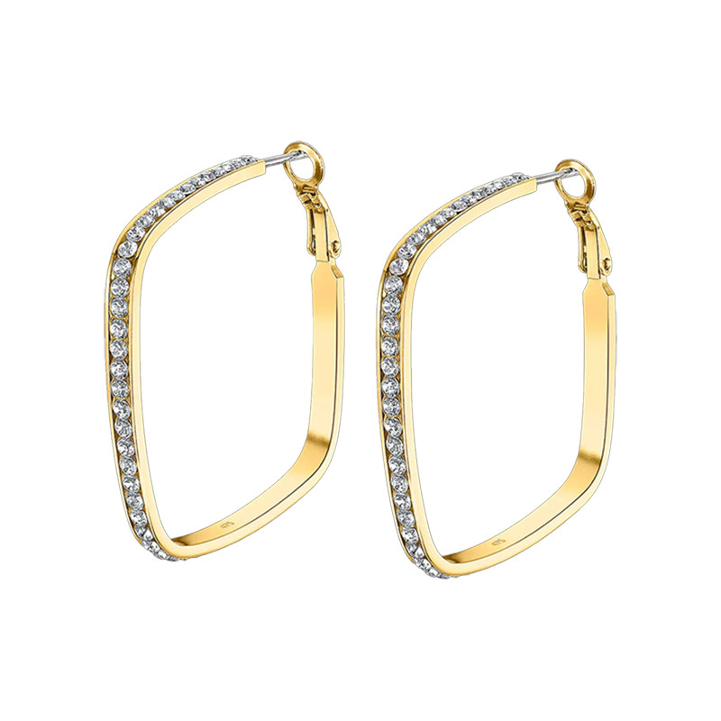 Boucles d'oreilles Créoles Lotus Style Collection Urban Woman Acier Doré