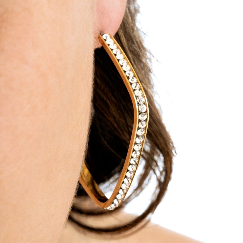 Boucles d'oreilles Créoles Lotus Style Collection Urban Woman Acier Doré