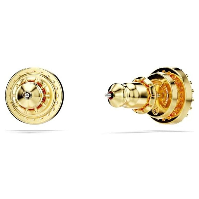 Boucles d'oreilles clous Swarovski Una Angelic Cristal Doré, finition or 18 carats, packshot sur fon
