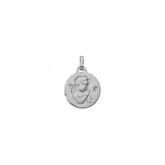 Médaille en or blanc 375/000 Ange