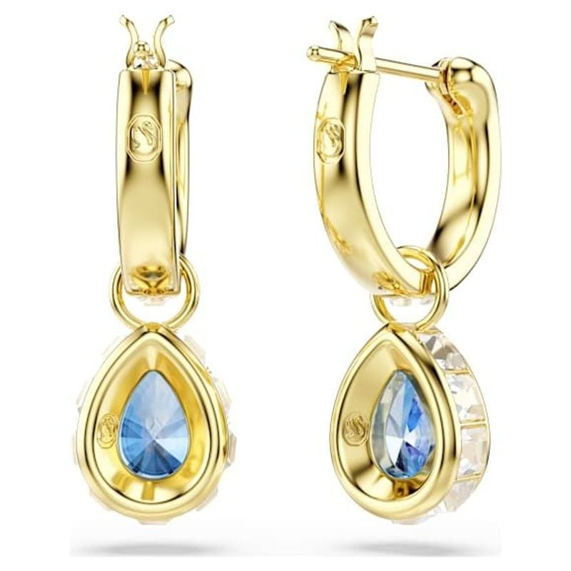 Boucles d'oreilles Pendantes Swarovski Chroma Poire Or Jaune 18 Carats, packshot sur fond blanc