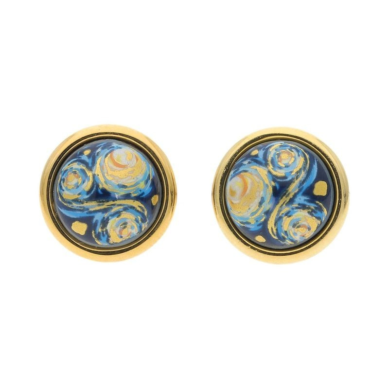 Packshot des Boucles d'Oreilles Clous Frey Wille Cabochon Éternité Plaqué Or