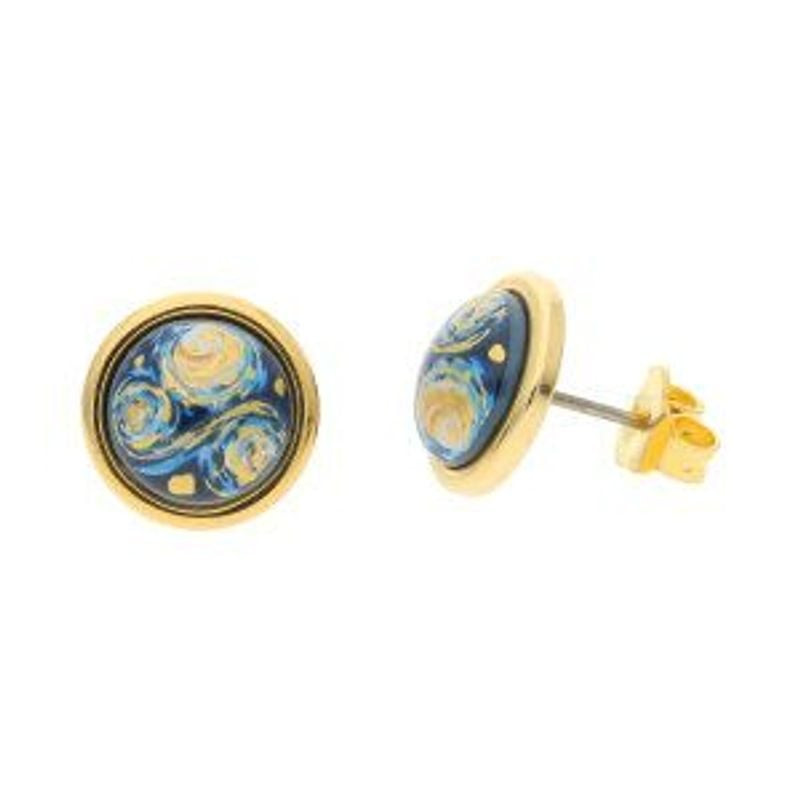 Boucles d'Oreilles Clous Frey Wille Cabochon Éternité Plaqué Or, packshot sur fond neutre