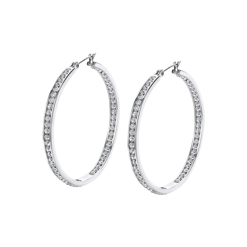 Packshot des Boucles d'Oreilles Clous Lotus Style Urban Woman Acier Poli sur fond blanc