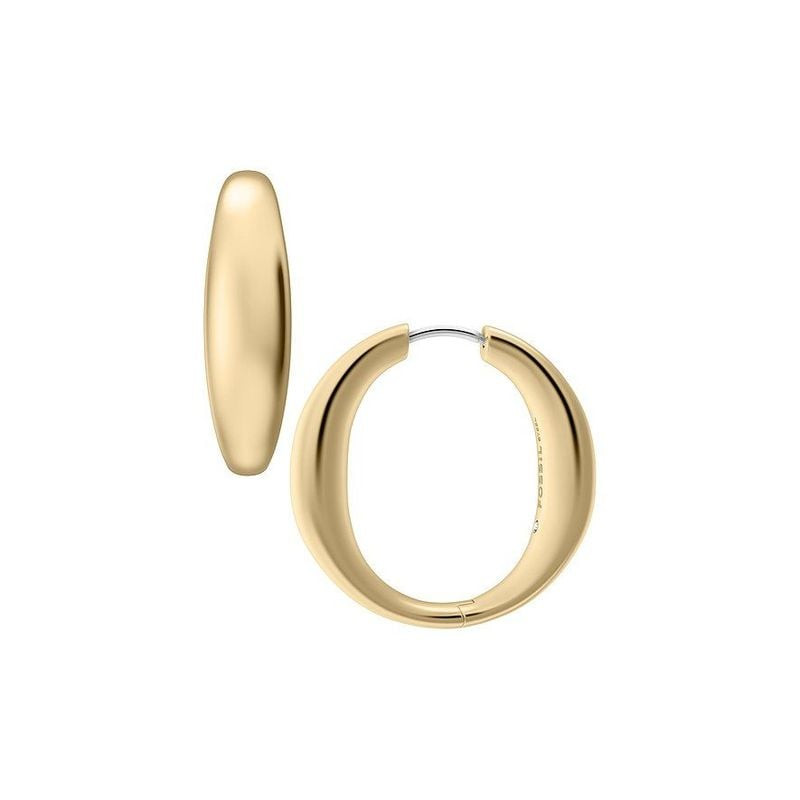 Boucles d'oreilles Créoles Fossil Ellis Acier Doré, packshot sur fond blanc