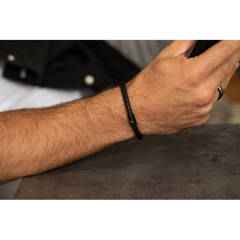 Bracelet PHEBUS Diamant collection Manuel acier noir