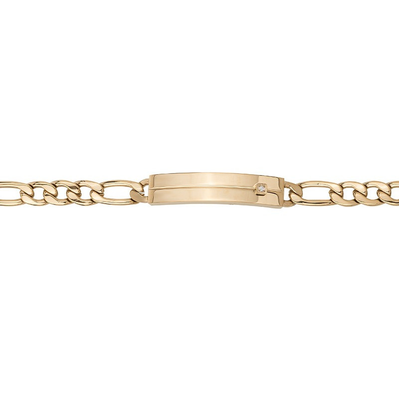 Bracelet gourmette PHEBUS Diamant collection Jacques acier argenté