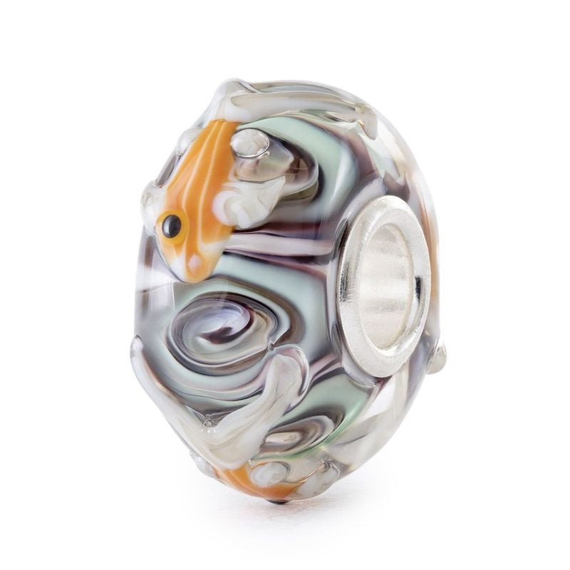 Packshot de la Perle Trollbeads Une Grâce Fluide Verre Violet, verre violet et argent 925.