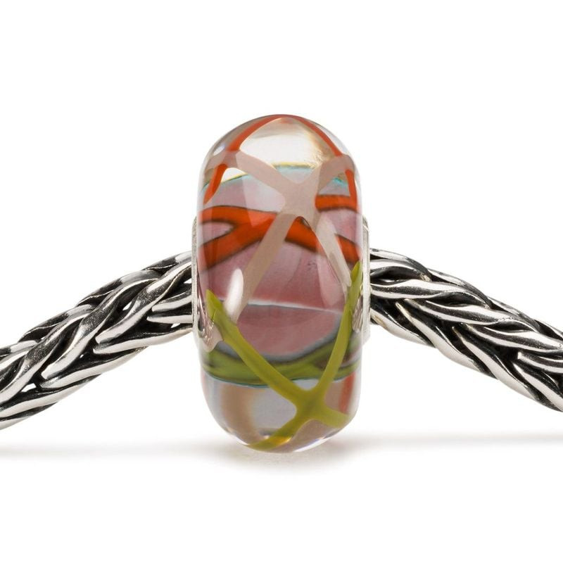 Perle de charme Trollbeads Roseaux Bienveillants Verre multicolore, image d'ambiance élégante