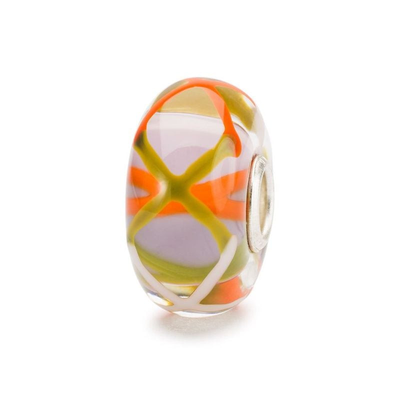 Packshot de la perle de charme Trollbeads Roseaux Bienveillants Verre multicolore