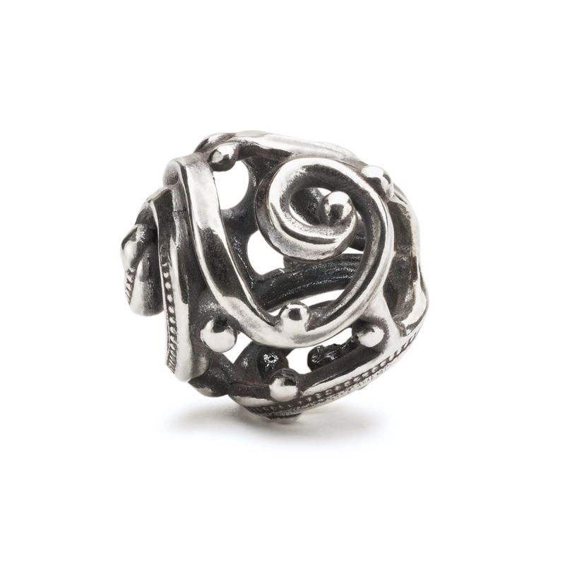 Charm Trollbeads Flot en argent sterling avec courbes tourbillonnantes ajourées et finition polie su