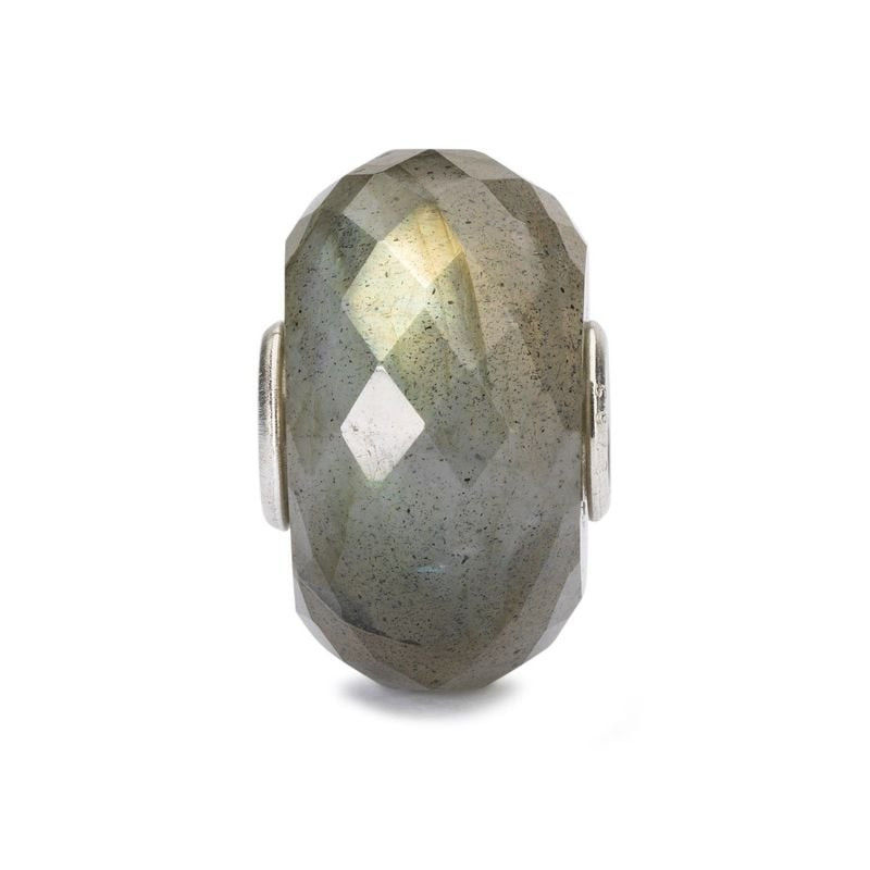 Perle Trollbeads Labradorite Irisée Bleu, charm en pierre naturelle aux reflets bleu-vert
