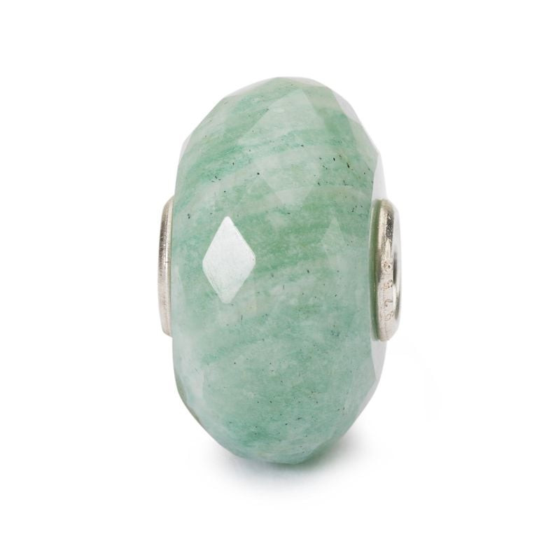 Perle De Charme Trollbeads Facettée Amazonite Verte, pierre naturelle verte taillée à la main