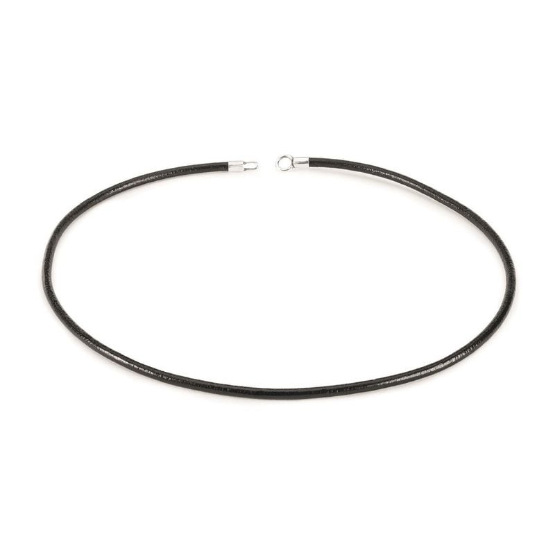 Packshot du Collier Trollbeads en Cuir Véritable Noir, collier minimaliste pour perles