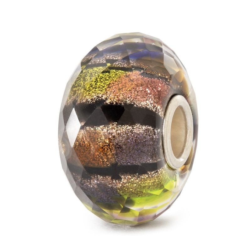Packshot du Charm Trollbeads Lueur de Noël Verre Argenté, perle de collection en argent 925 et verre