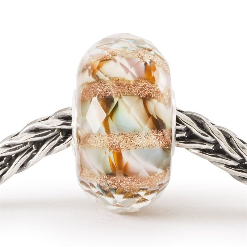 Packshot de la Perle Trollbeads Vitalité Ensoleillée Verre Multicolore, perle en verre de Murano ave