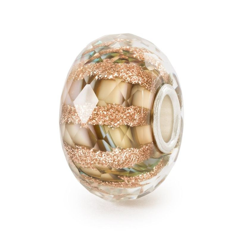 Packshot de la Perle Trollbeads Vitalité Ensoleillée Verre Multicolore, bijoux artisanal en verre de