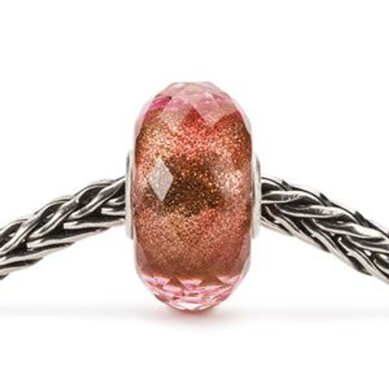 Perle Trollbeads Saint-Valentin Je T'aime Verre en verre facetté, édition limitée, ambiance romantiq