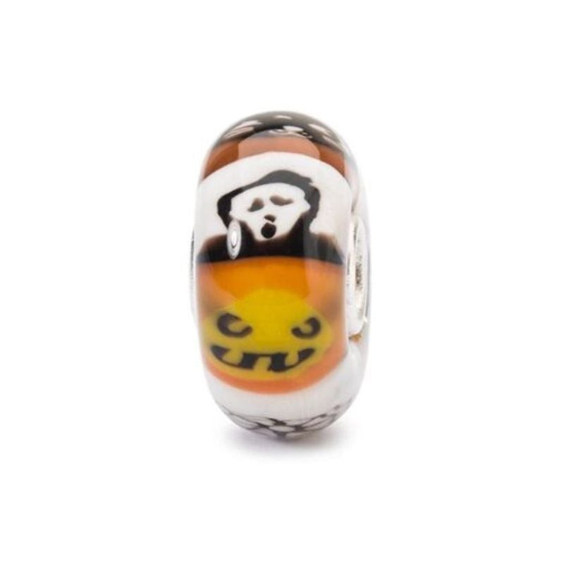 Perle Trollbeads Chair de Poule Verre, édition limitée Halloween en verre soufflé à la main.