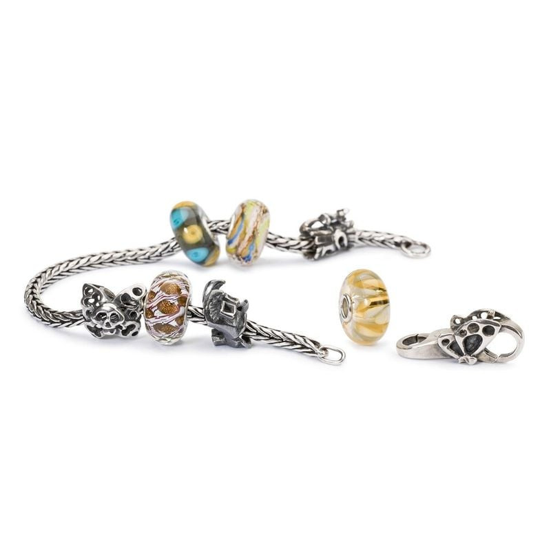 Perle Trollbeads Festival Spirale Verre Multicolore en verre soufflé à la main, couleurs pastel et é